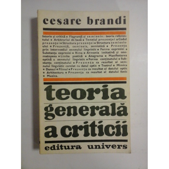 TEORIA  GENERALA  A  CRITICII  -  CESARE  BRANDI  
